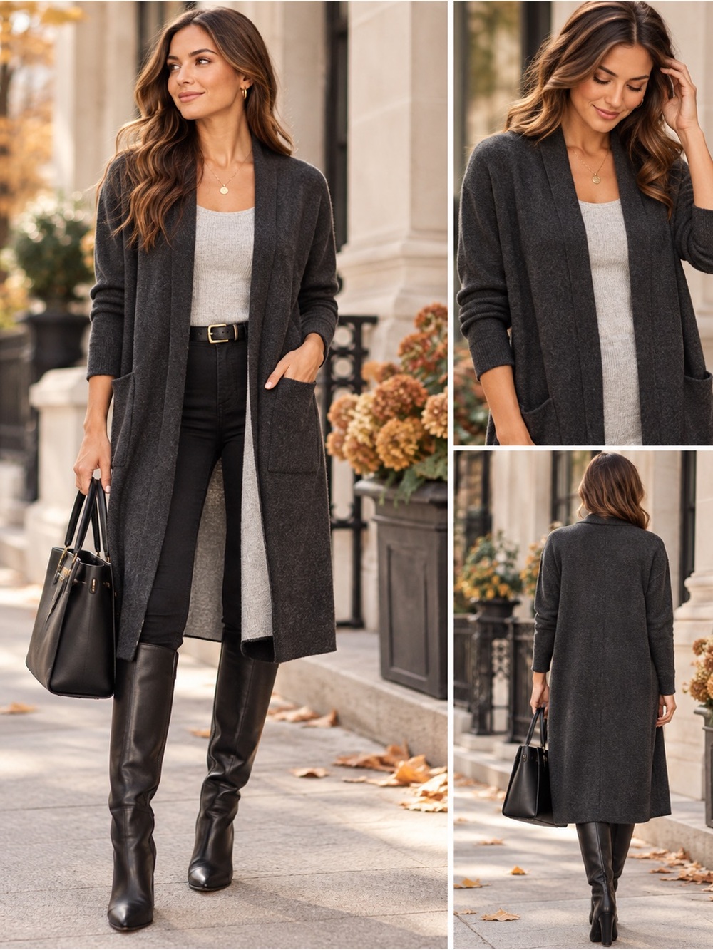 Aritzia Babaton Lance Wool Linen Two-Tone Long Cardigan S